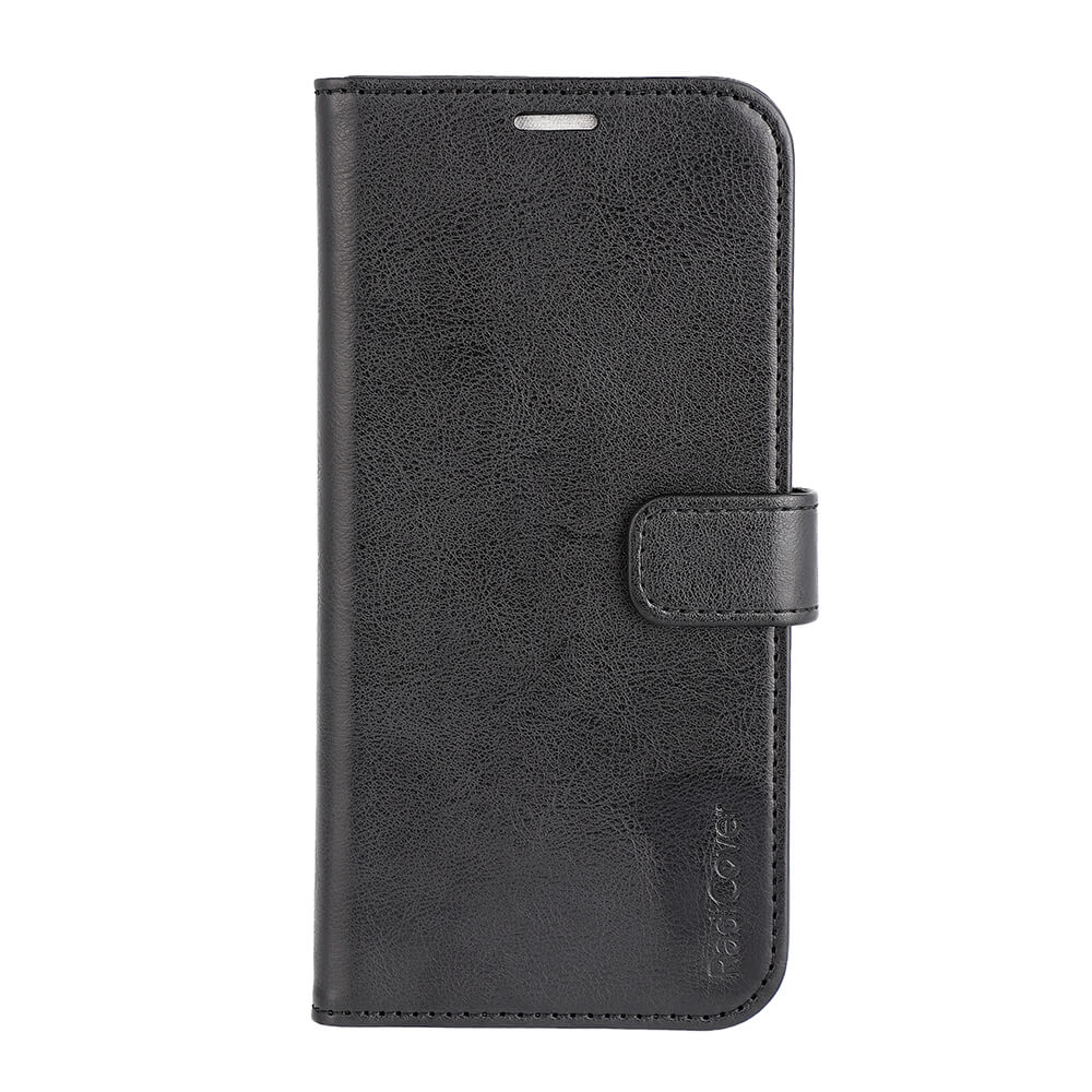 Radicover Fashion Wallet för Samsung Galaxy A15 5G/4G-svart veganläder med RFID-skydd, magnetisk flik.
